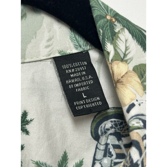 Vintage Harley Davidson Hawaiian Shirt Mens Large Green Honolulu Motorcycle - Picture 5 of 11